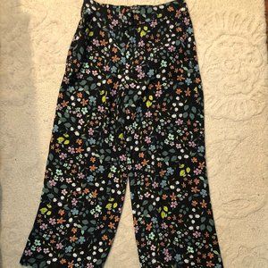 LOFT Floral Multicolor Wide Leg Pants